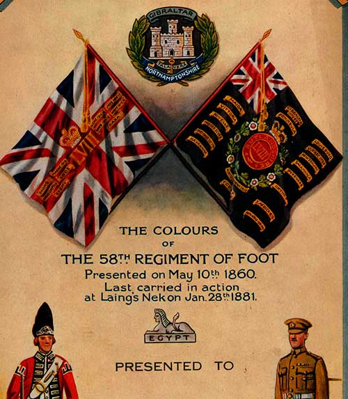 The Highland Light Infantry Ceremonial Regimental colours flag. 